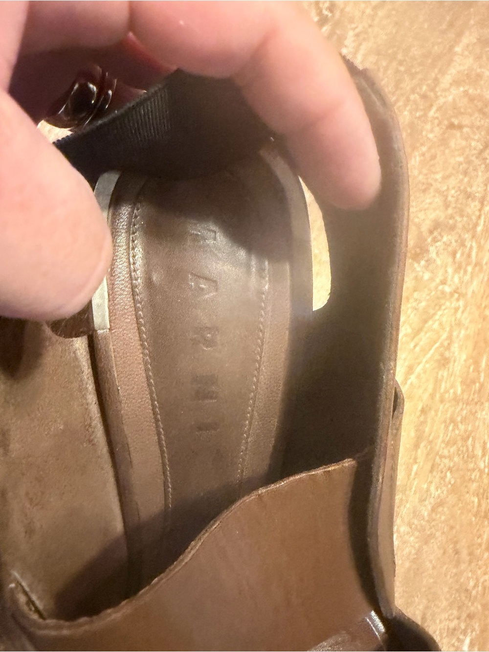 MARNI Brown Leather Slingback Sandals - Women - Picture 5 of 6